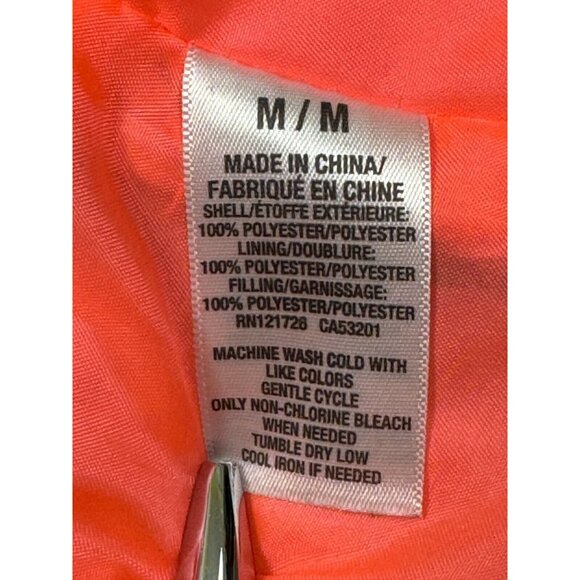 Aeropostale Womens Puffer Vest Black Coral Full Zip Pockets Size Medium - Picture 9 of 13